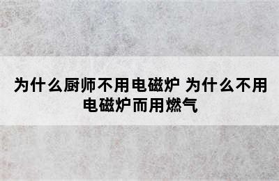 为什么厨师不用电磁炉 为什么不用电磁炉而用燃气